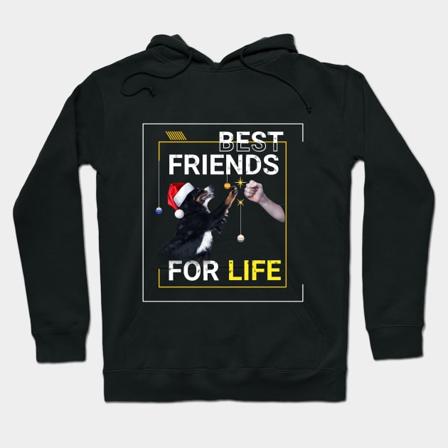 Bernese Mountain Dog Best Friends for Life Christmas Hoodie by Xpert Apparel